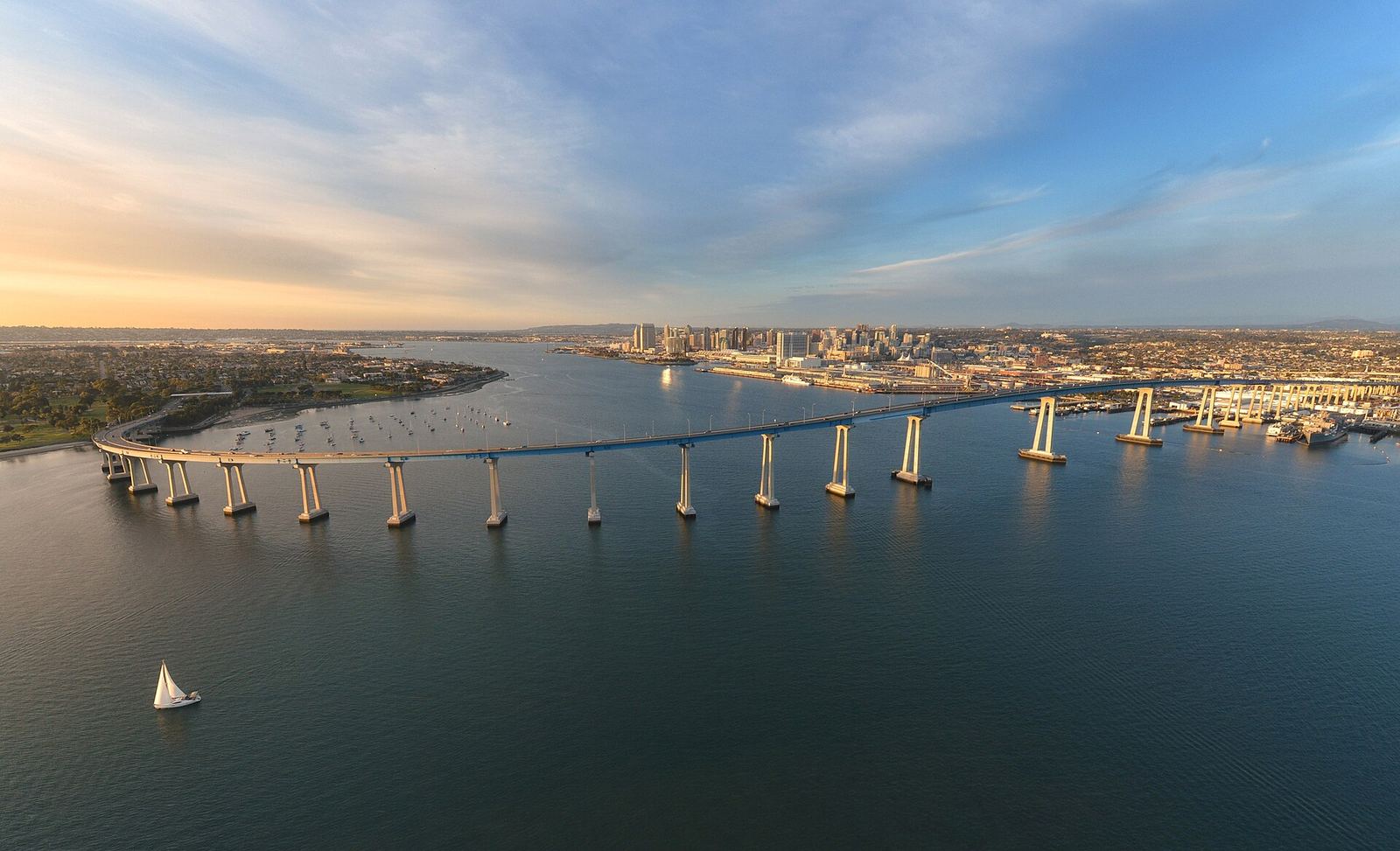 San Diego-Coronado Bridge and downtown San Diego skyline